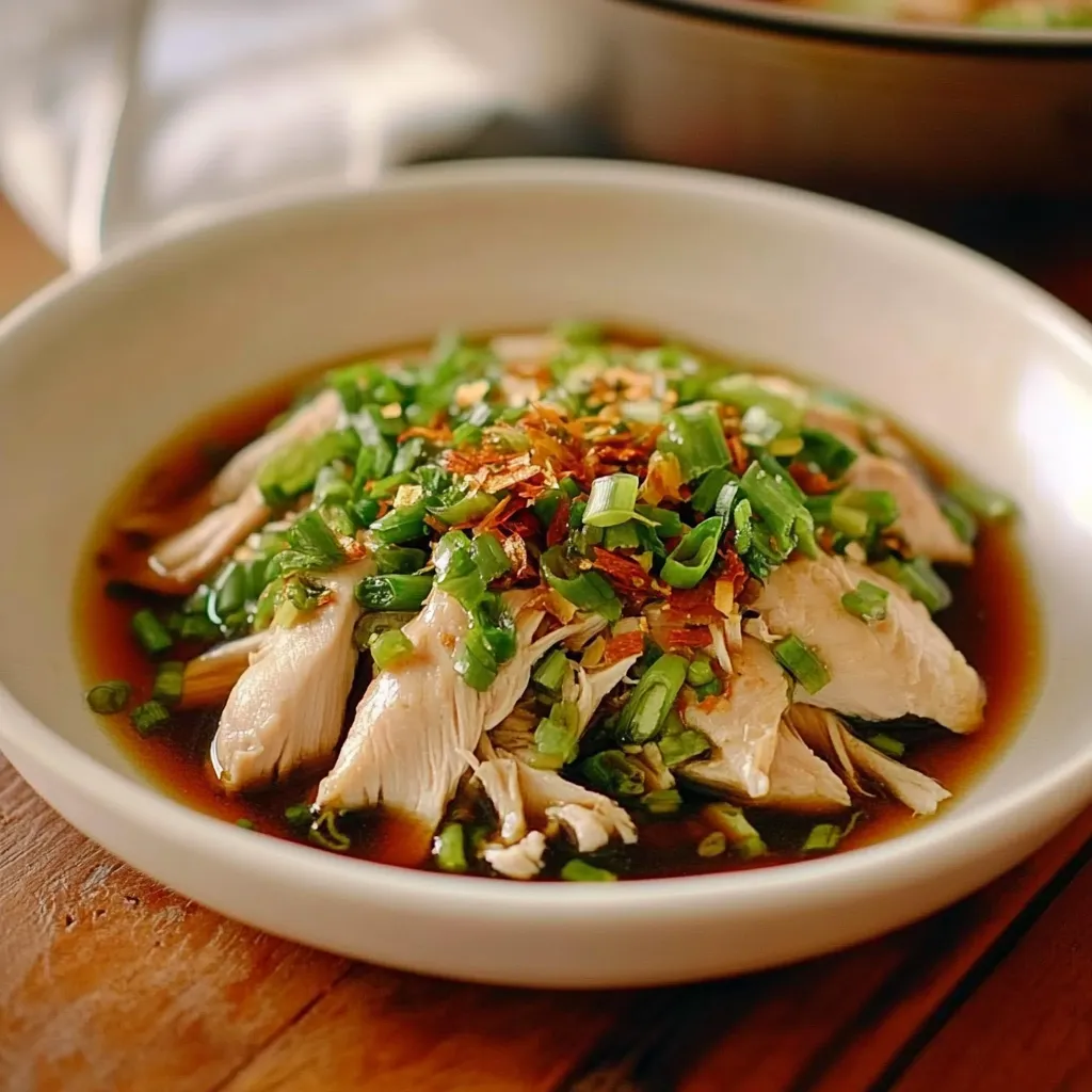 A bowl of food with chicken and vegetables.