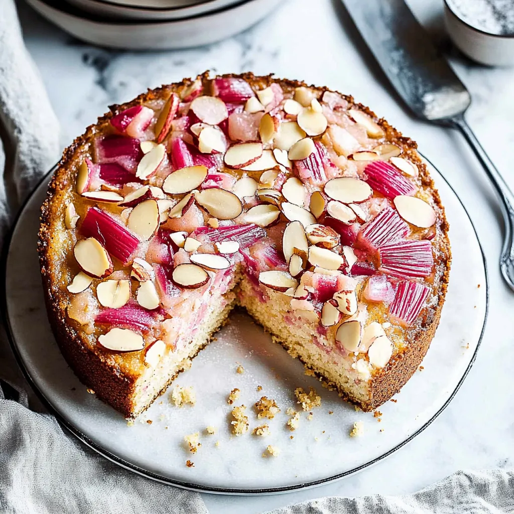 A slice of cake with almonds on top.