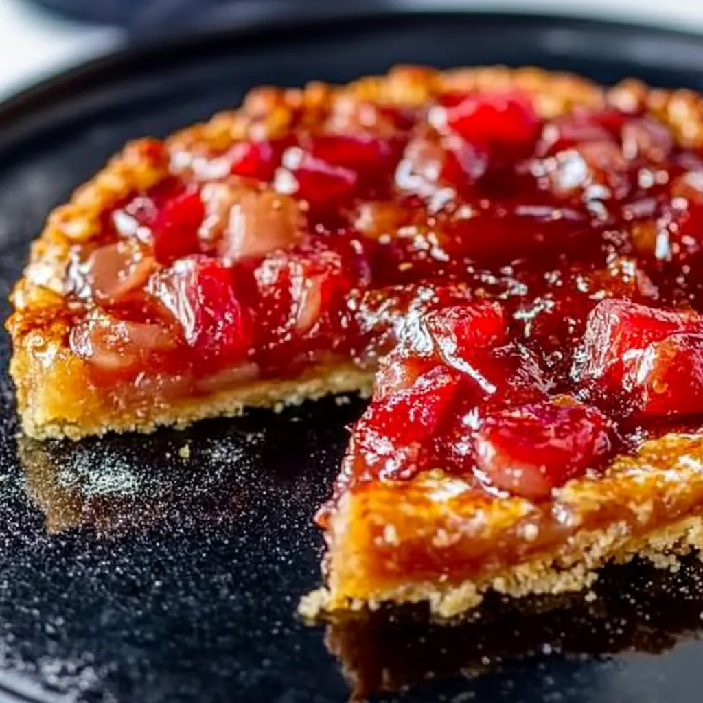 A slice of pie with a cherry topping.