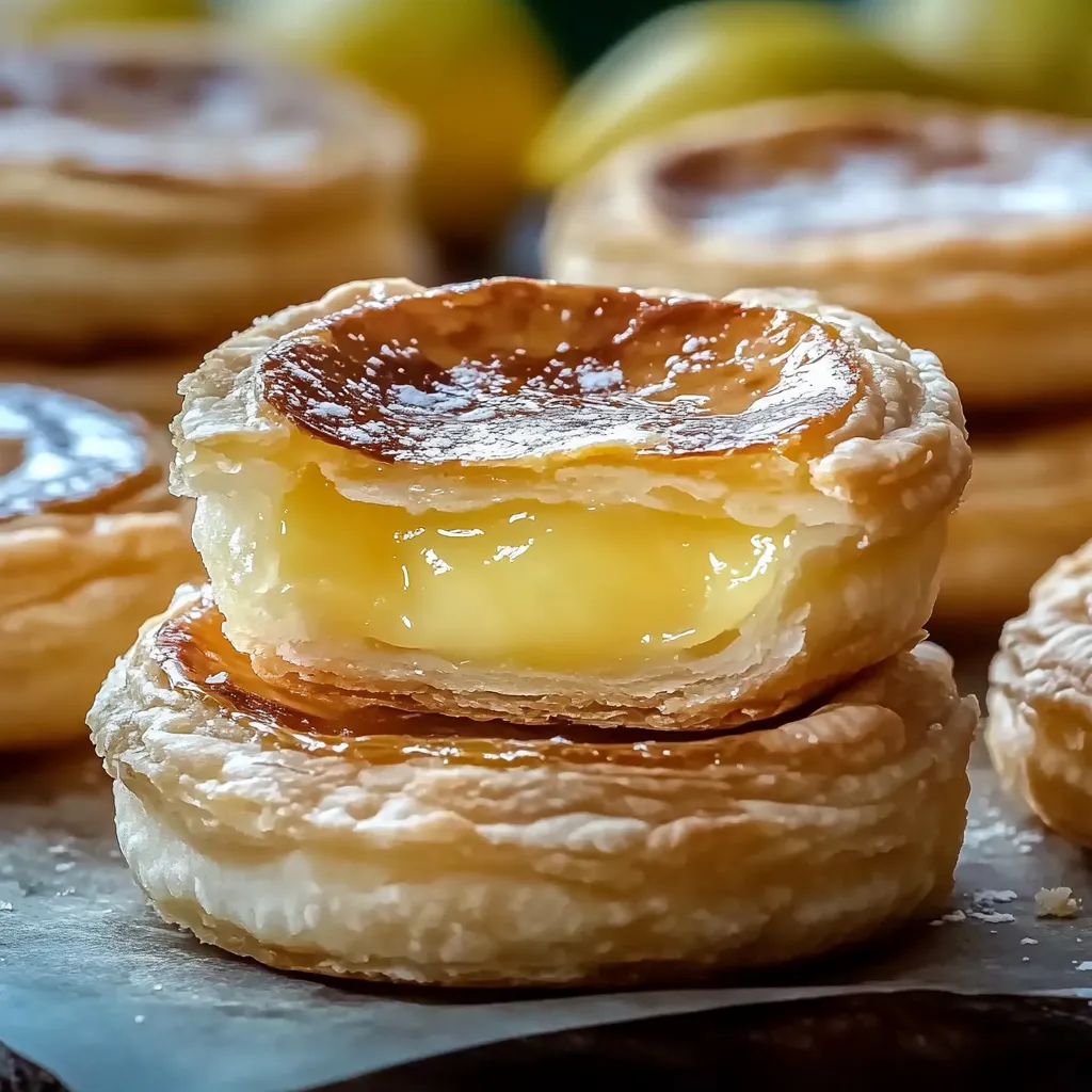 A plate of pastries with a lemon wedge on top.