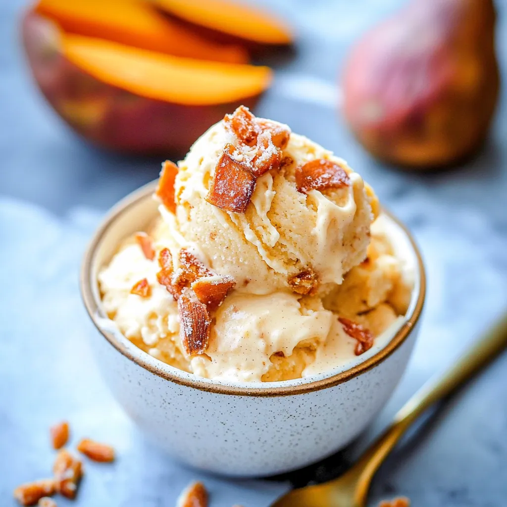 A bowl of ice cream with bacon bits on top.
