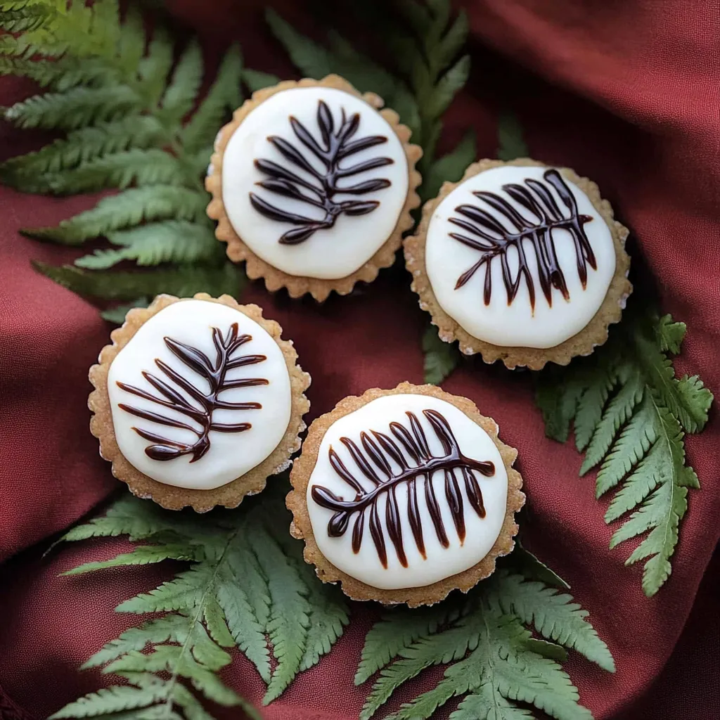Three cookies with chocolate and white icing.