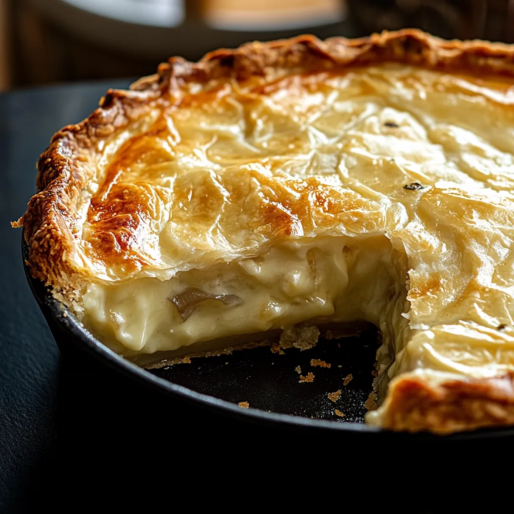 A slice of pie on a plate.