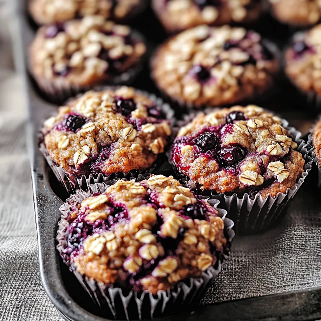 A tray of muffins with blueberries and nuts.