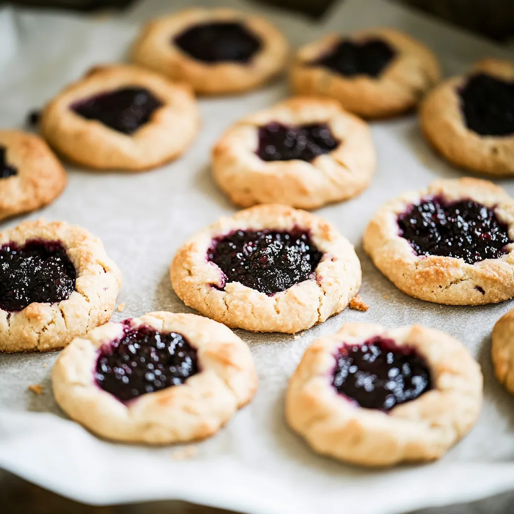 A tray of blueberry cookies.