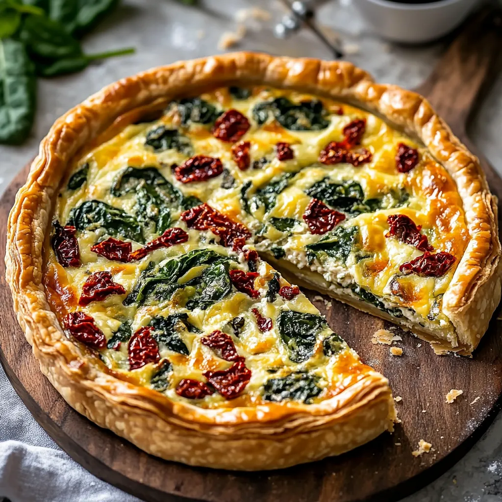 A slice of pizza with spinach and tomatoes.