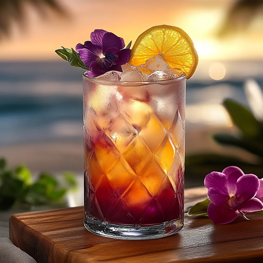 A glass of orange juice with a slice of lemon and a flower.