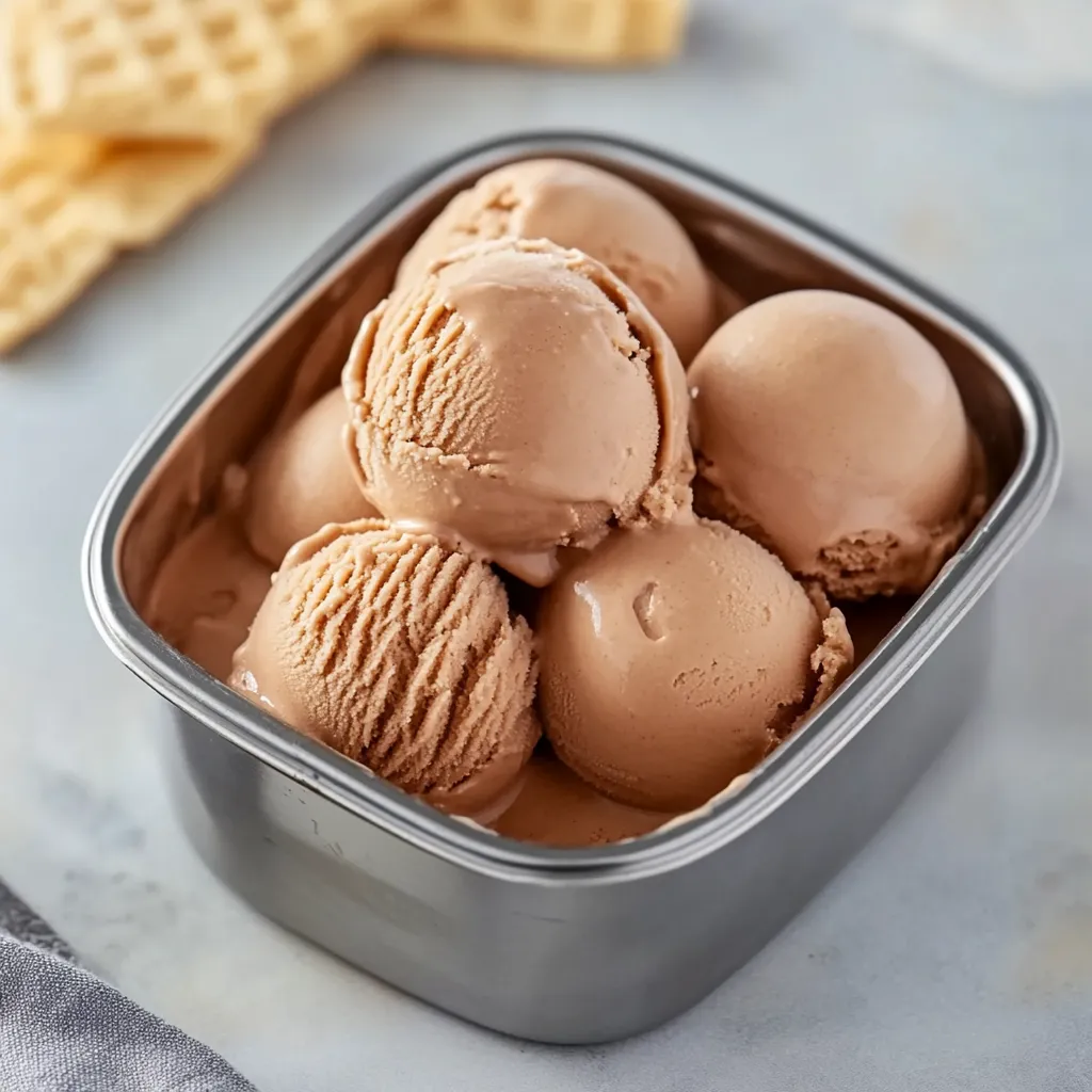 A container of ice cream with chocolate chips.