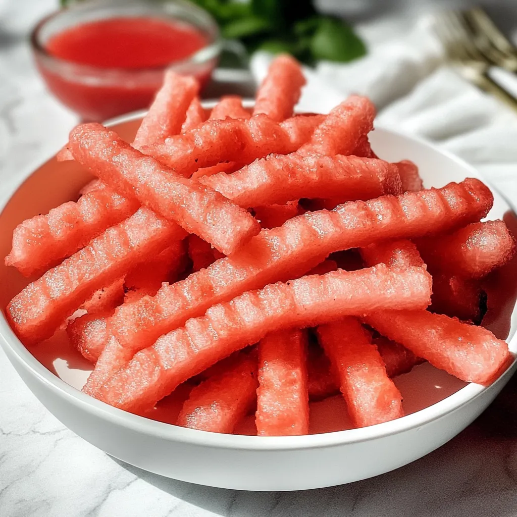 A bowl of sliced watermelon.