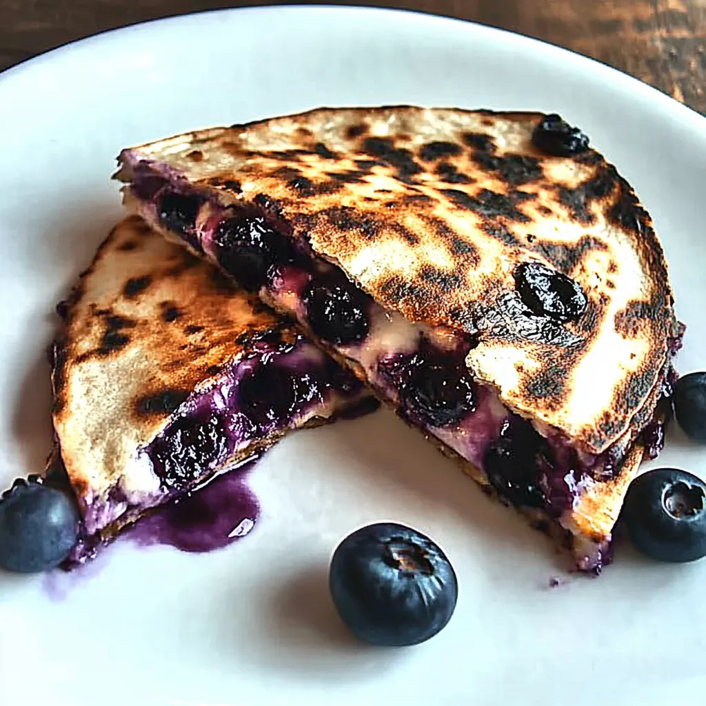 A slice of blueberry cheese cake on a white plate.