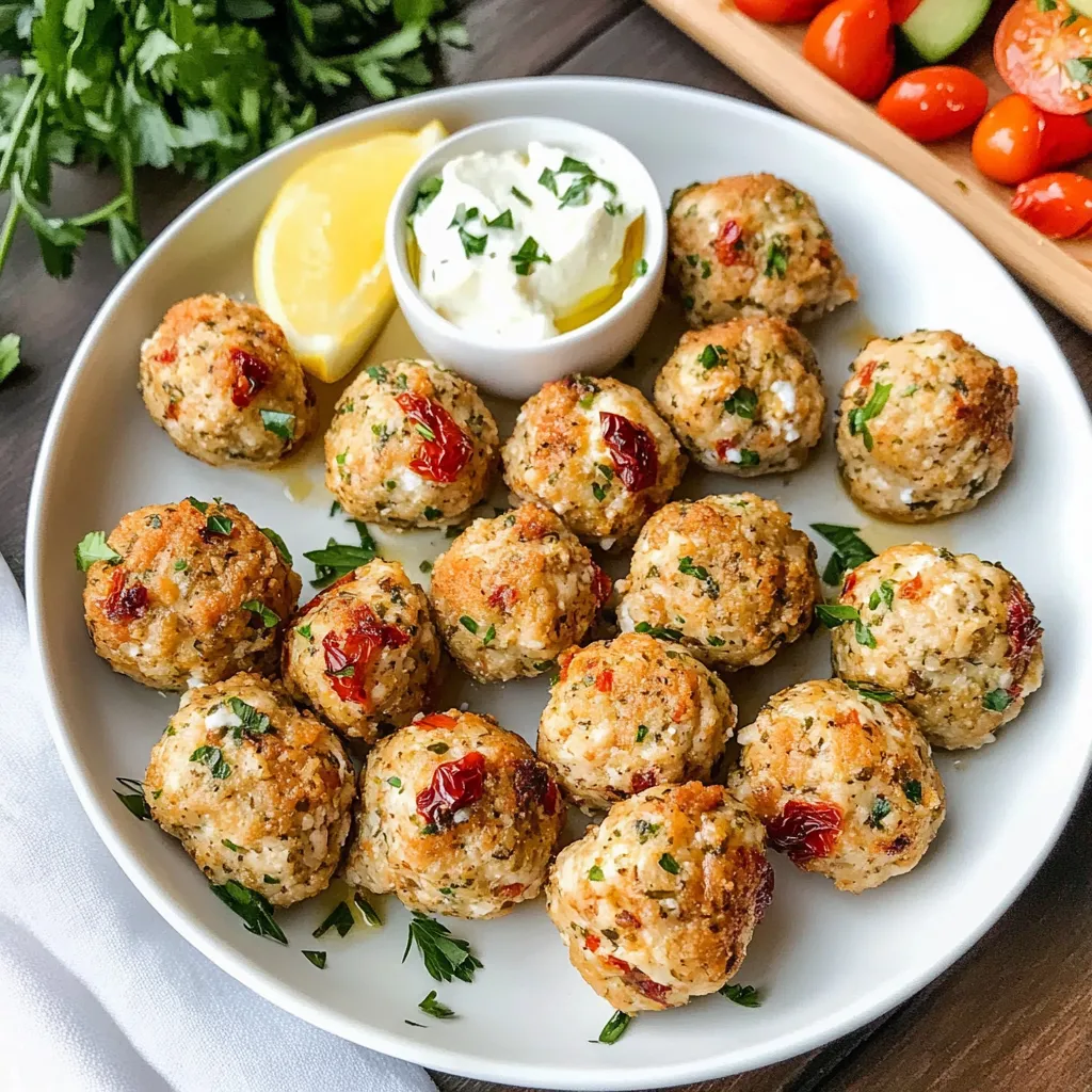 A plate of meatballs with a bowl of sauce.