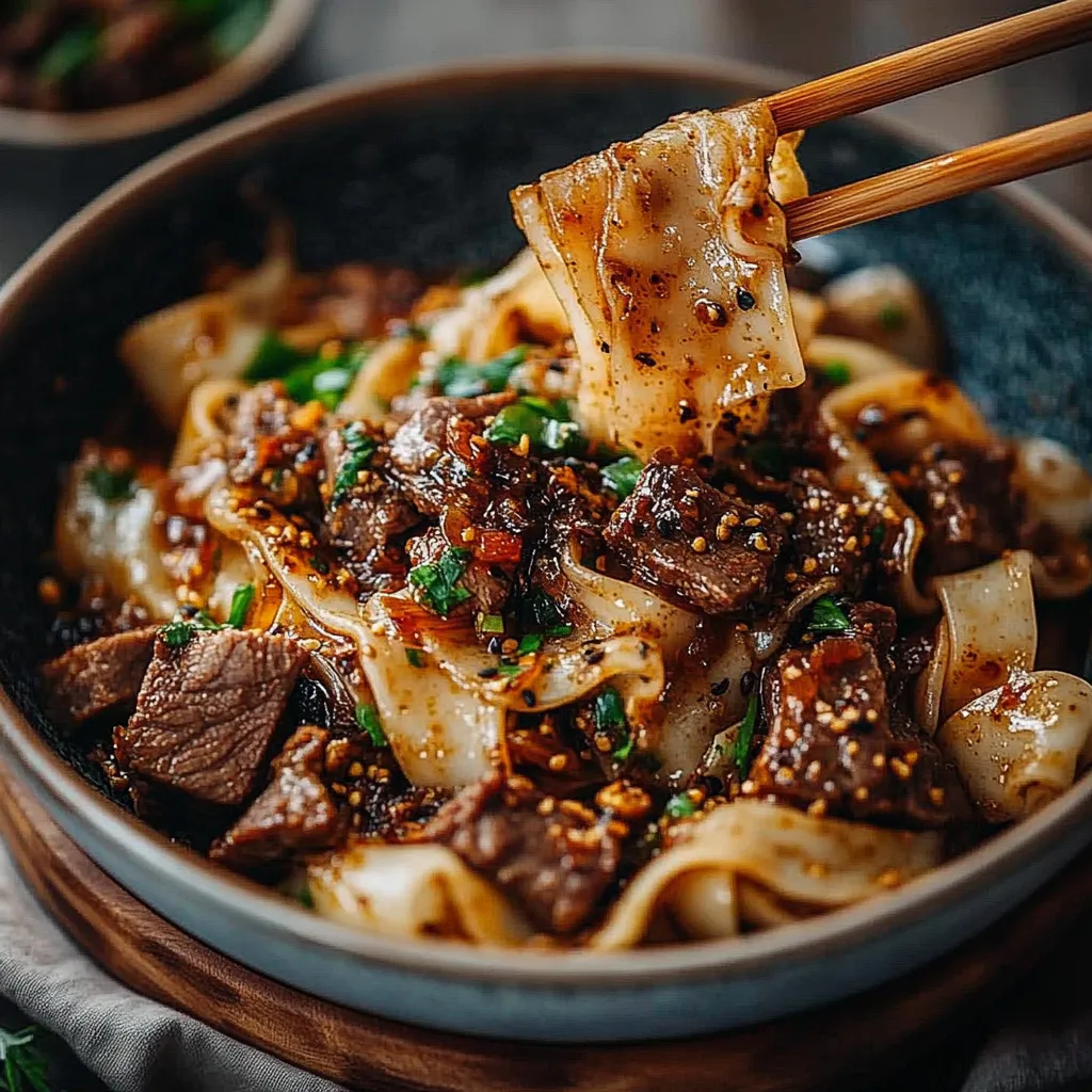 A bowl of noodles with meat and vegetables.