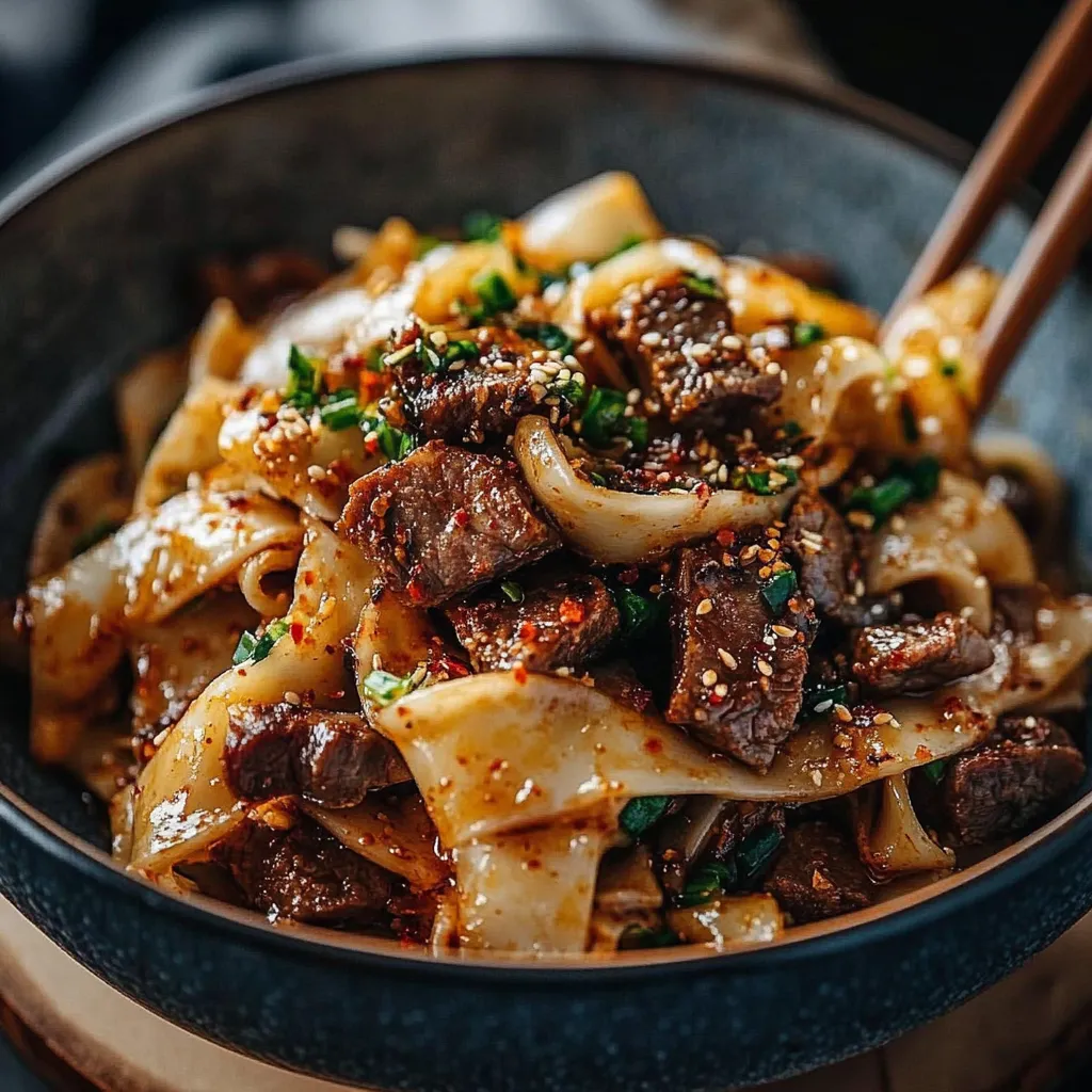 A bowl of noodles with meat and vegetables.