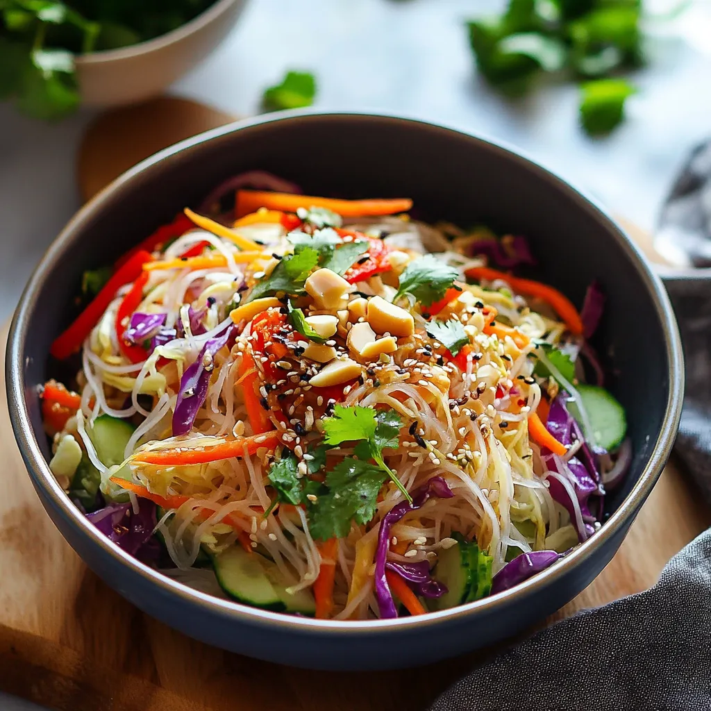 A bowl of noodles with vegetables.