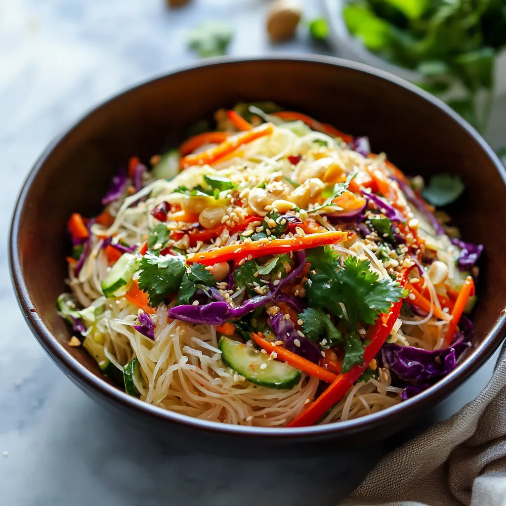 A bowl of noodles with vegetables.