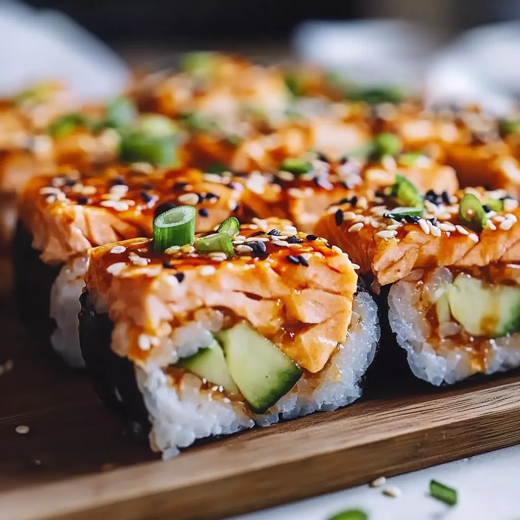 A plate of sushi with cucumber and wasabi.
