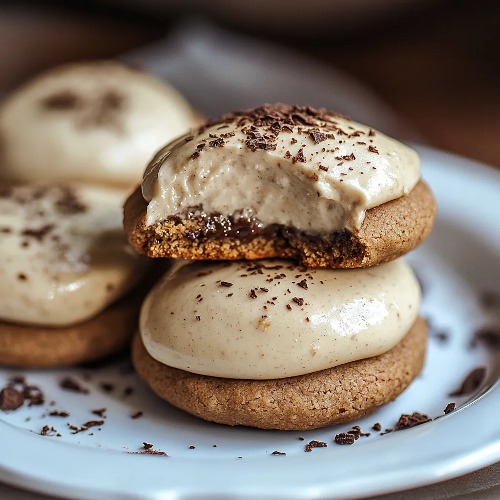 Two cookies with chocolate and white frosting.