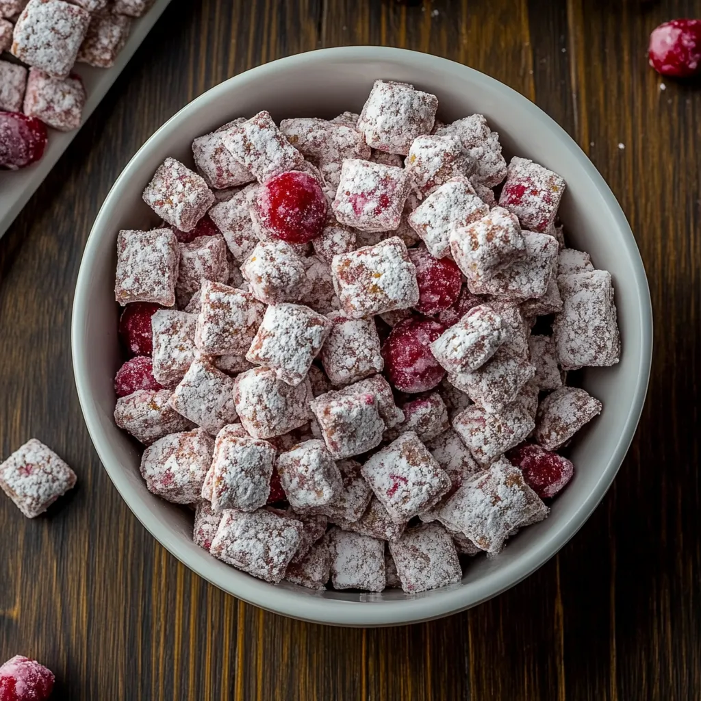 Bowl of white and red candy.