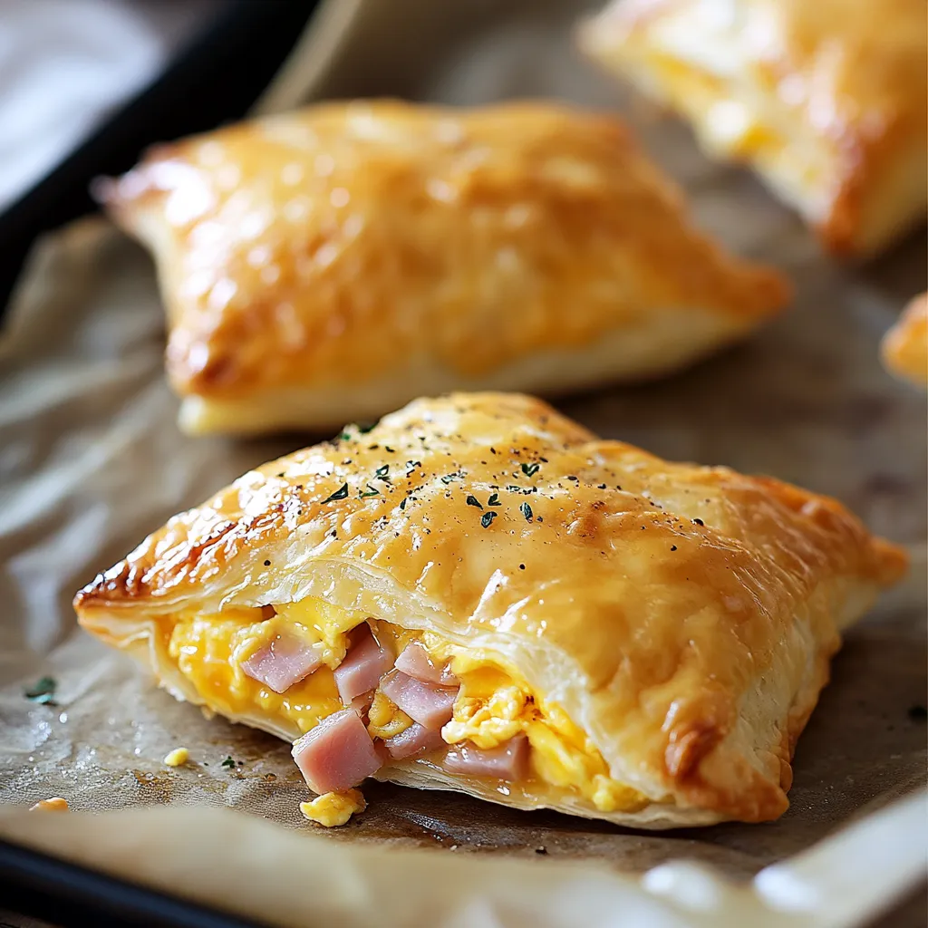 A tray of food with a pastry and meat.