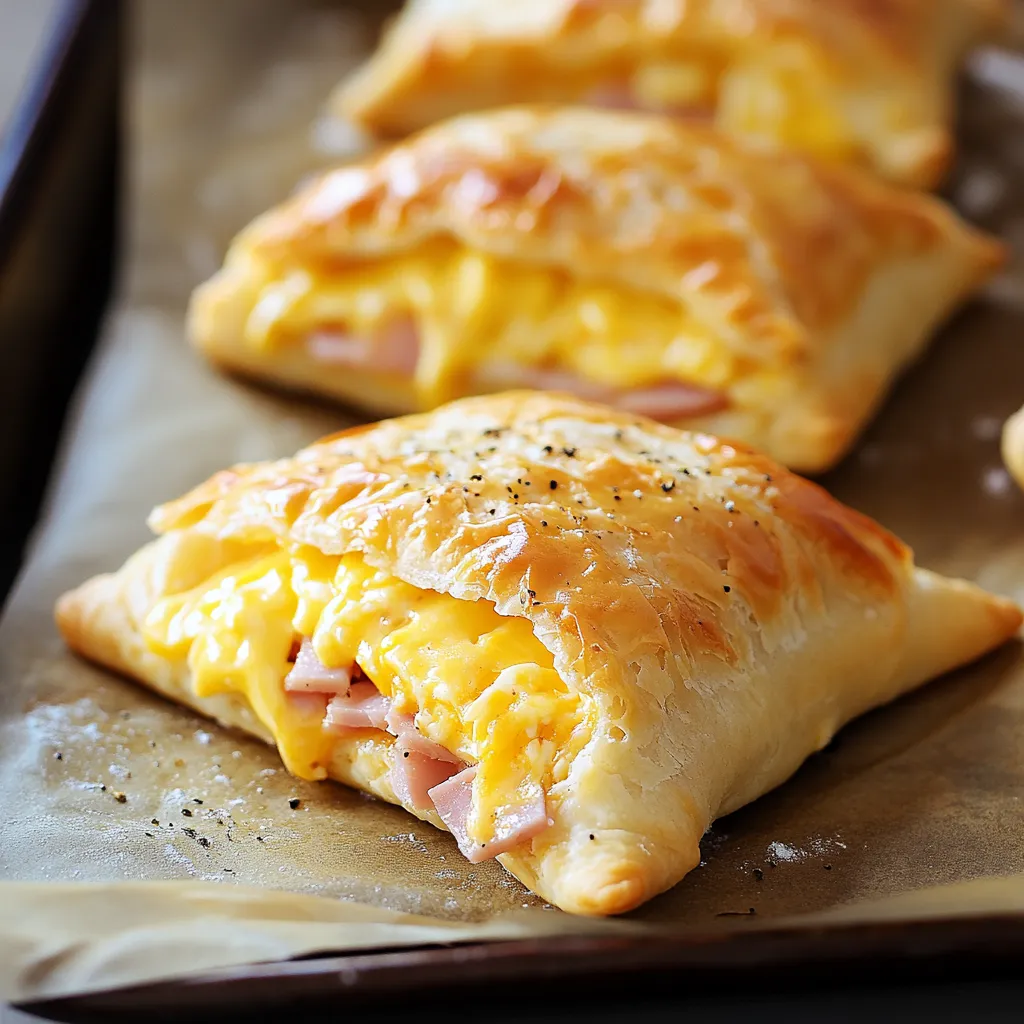 A tray of food with a ham and cheese pocket.