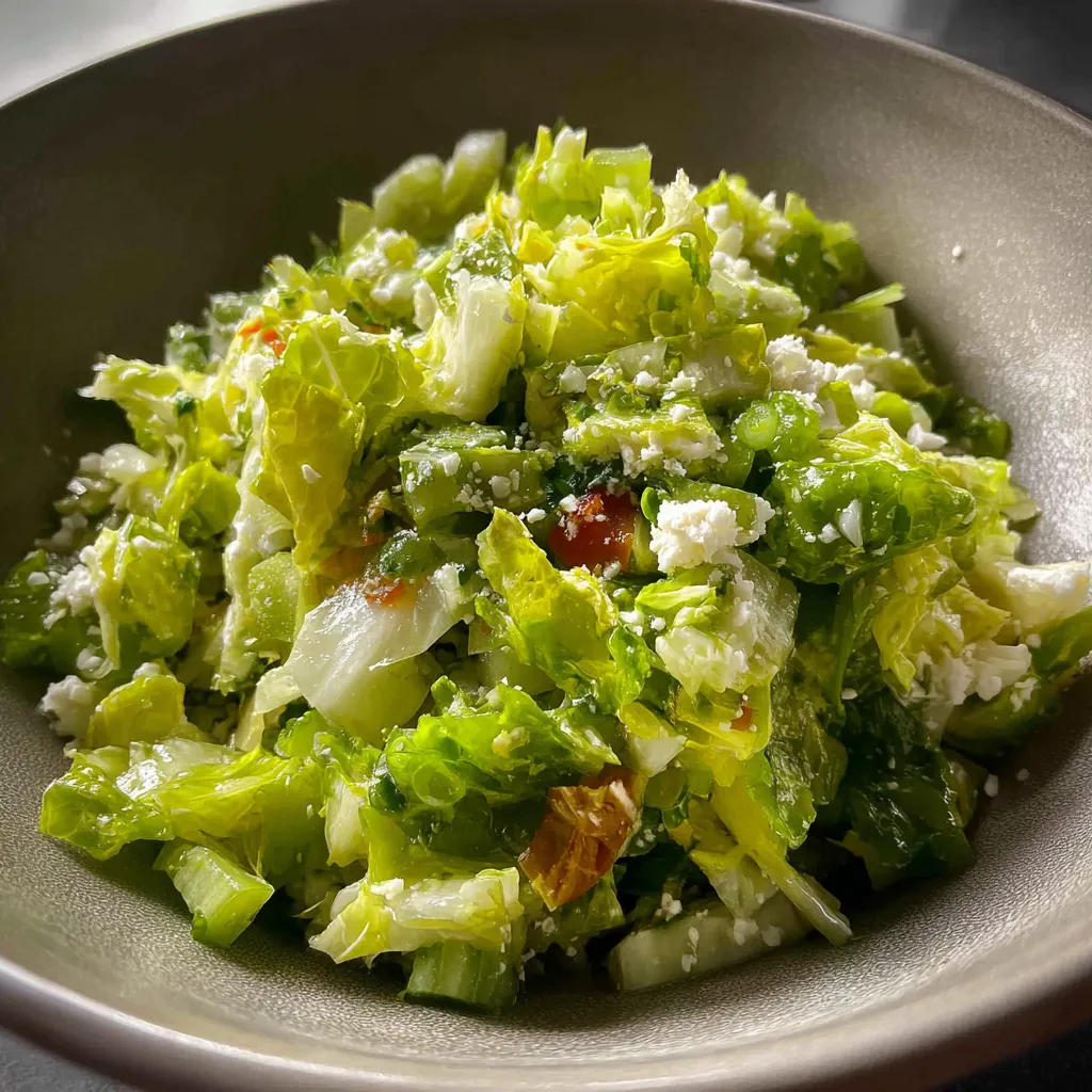 A bowl of salad with lettuce and cheese.