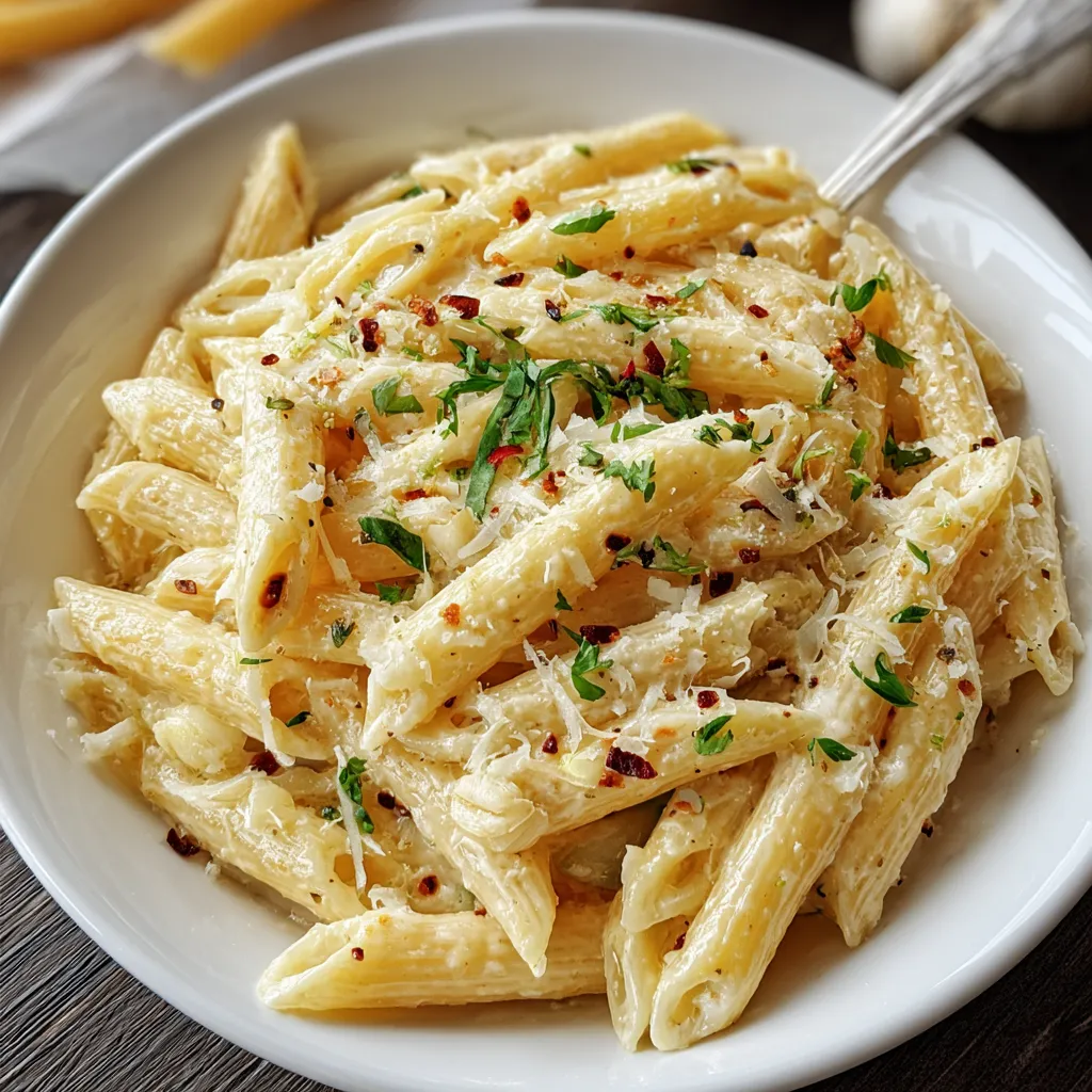 A bowl of pasta with cheese and red pepper.