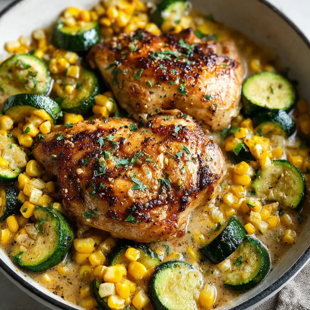A bowl of food with chicken and vegetables.