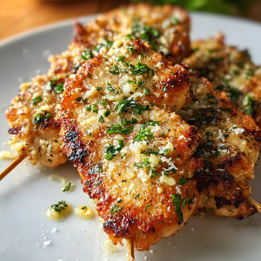 Chicken with herbs on a white plate.