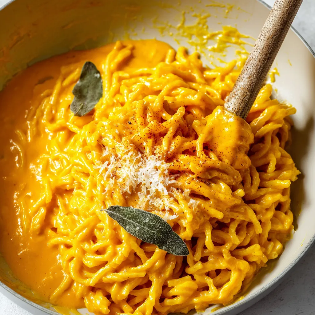 A bowl of pasta with a green herb on top.