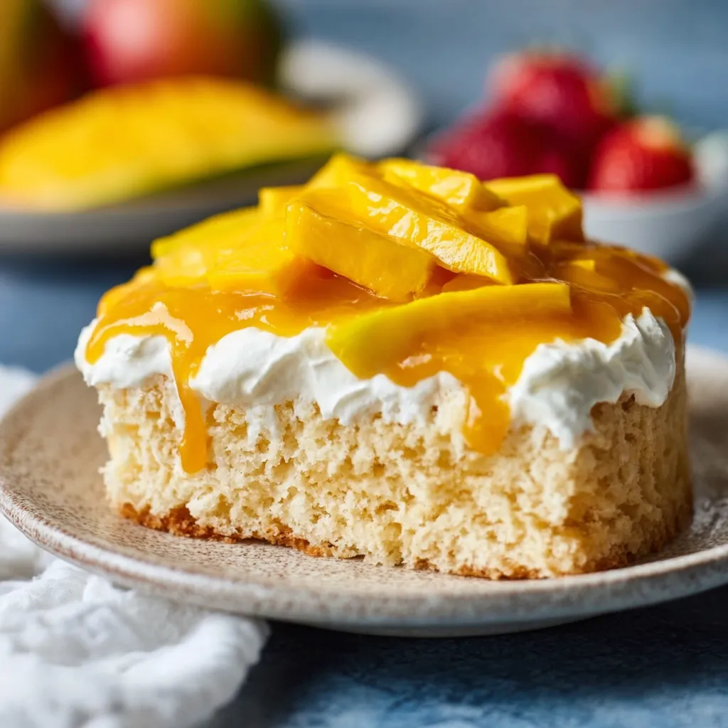 A slice of cake with fruit on top.