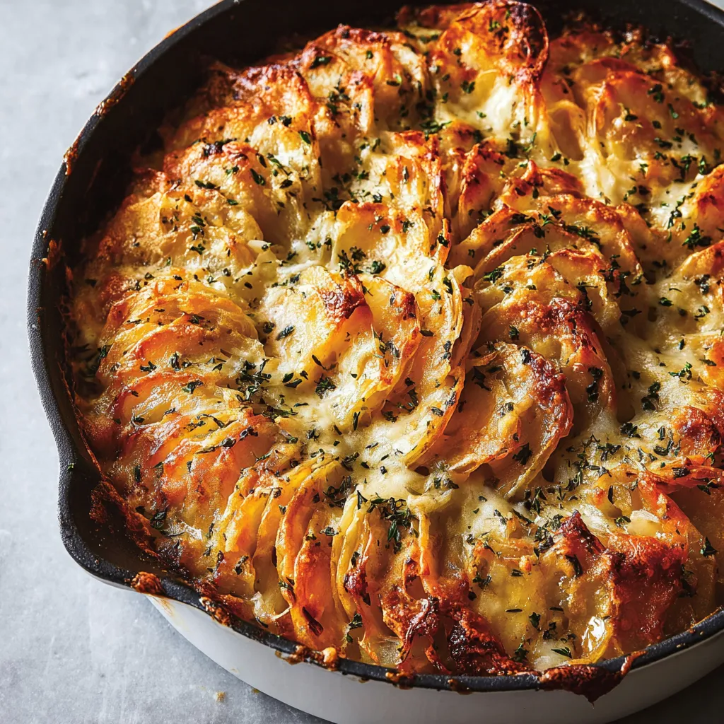 A dish of food with a golden brown crust.