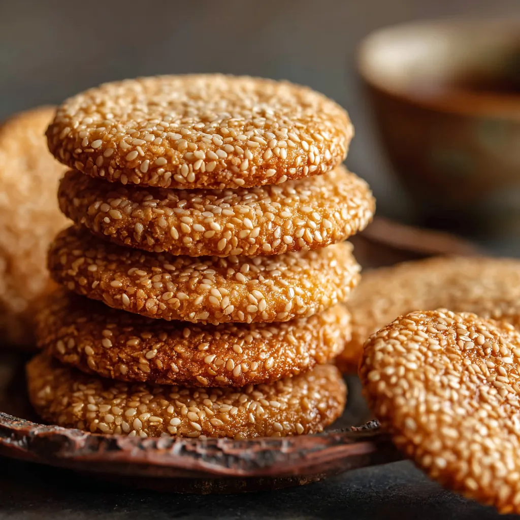 A stack of rice crackers.