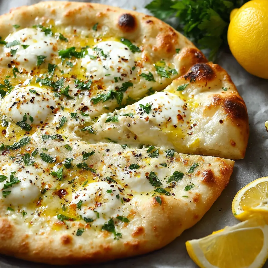 A slice of pizza with cheese and herbs on top.