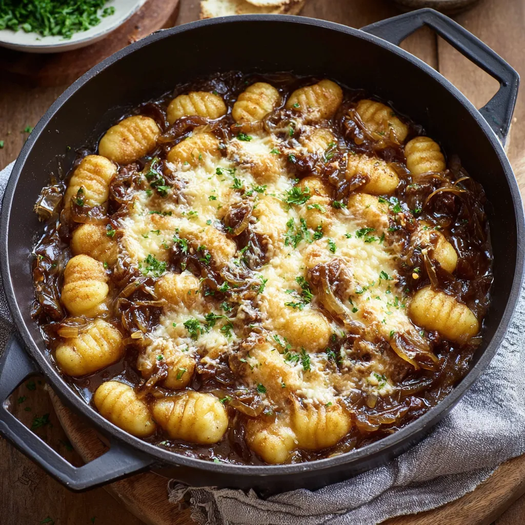 A bowl of pasta with cheese and onions.