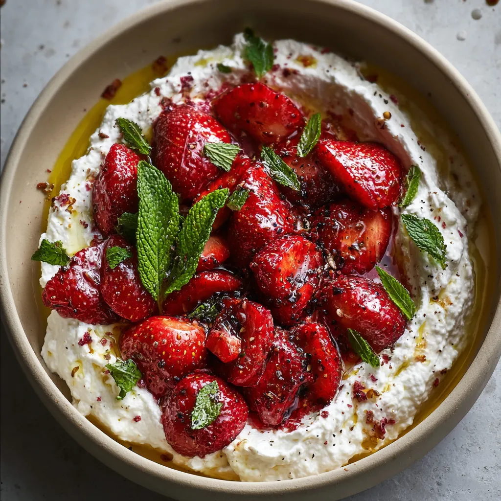 A bowl of strawberries and whipped cream.