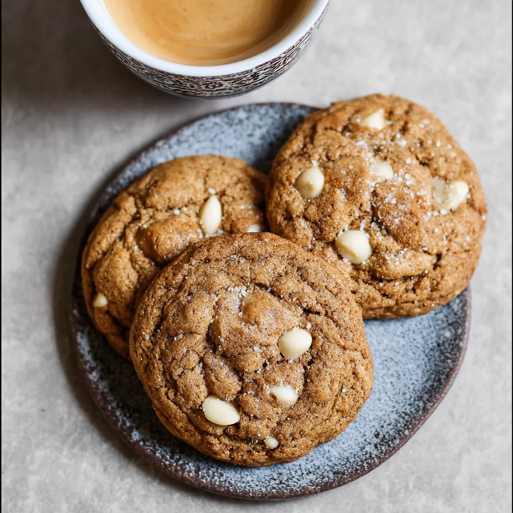 A plate of cookies with a cup of coffee.