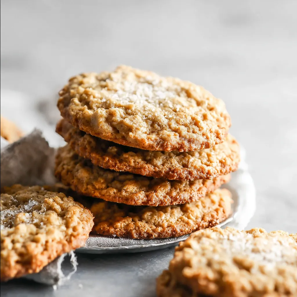 A stack of cookies on a plate.