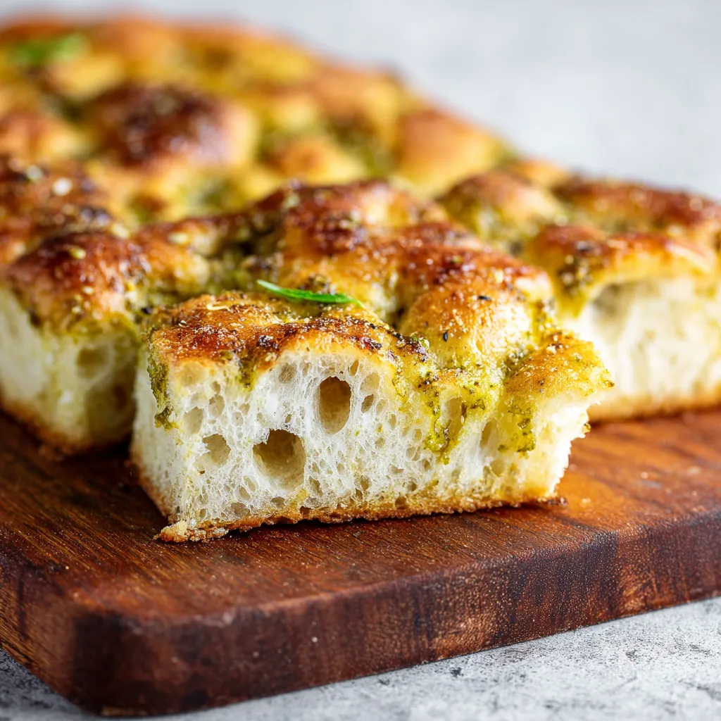 A slice of bread with herbs on it.