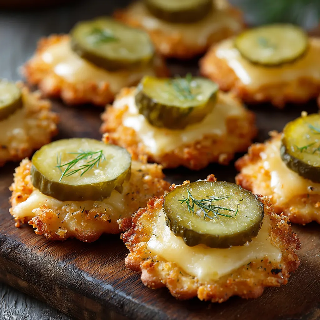 A plate of food with pickles on top.