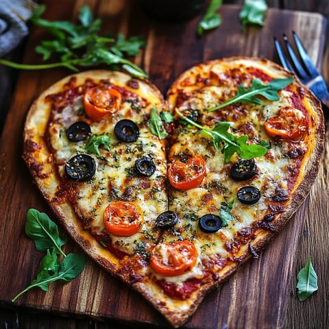 Vegetarian Heart Pizza