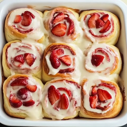 Strawberry Cheesecake Cinnabon Rolls